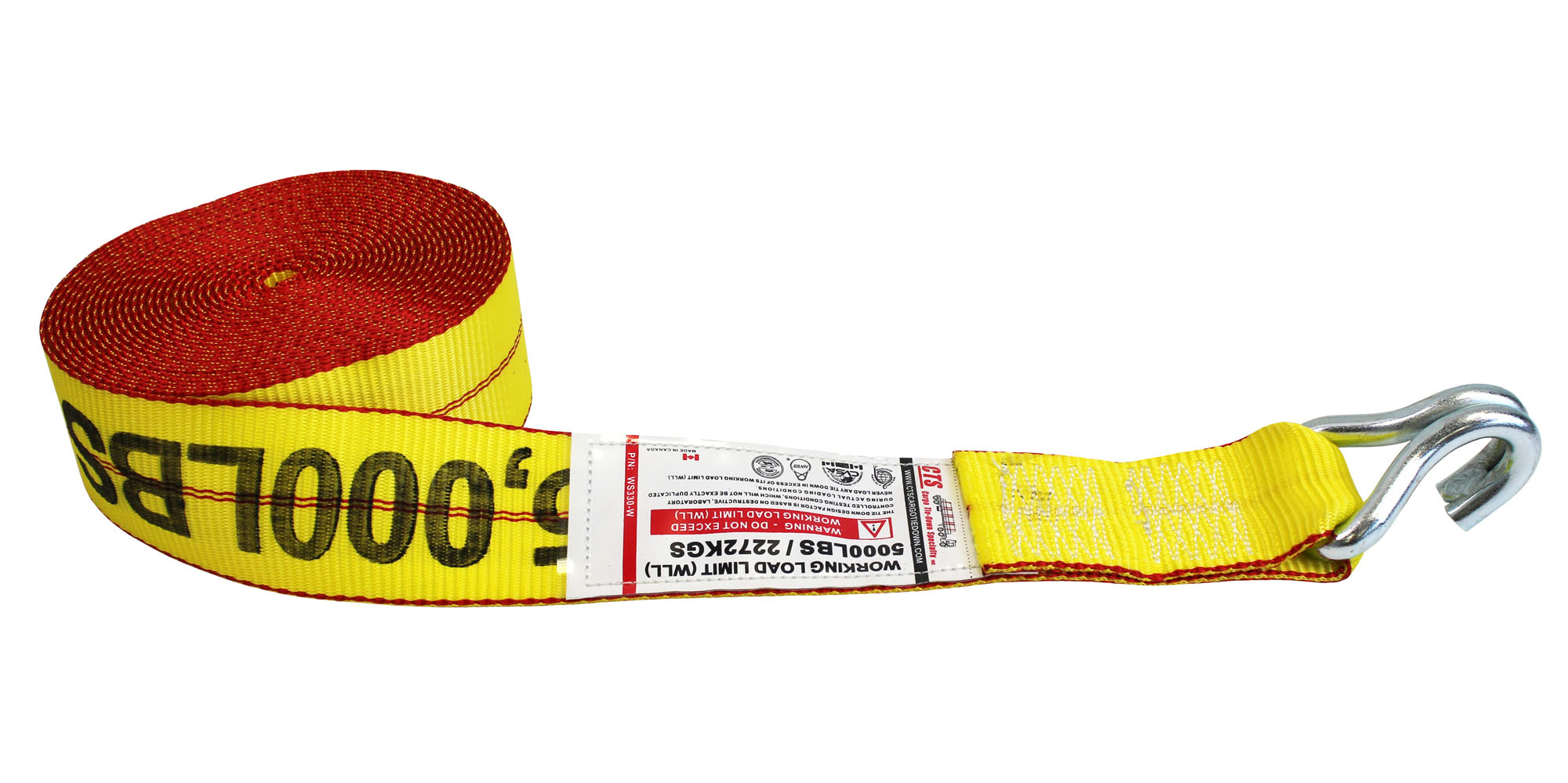 3″ WINCH STRAP WITH 1/2″ WIRE HOOK CTS Cargo TieDown Specialty CTS