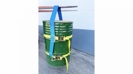 Heavy Duty Drum Handling Sling With 2 Ratchet Straps – 5 Ton Capacity, For Forklifts & Cranes, Industrial Lifting