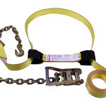 Adjustable Wheel Tie-Down with Chain Anchor with Grab Hook